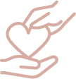 Symbol två händer och ett hjärta